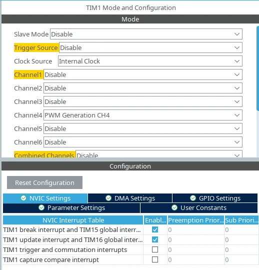 DMA config