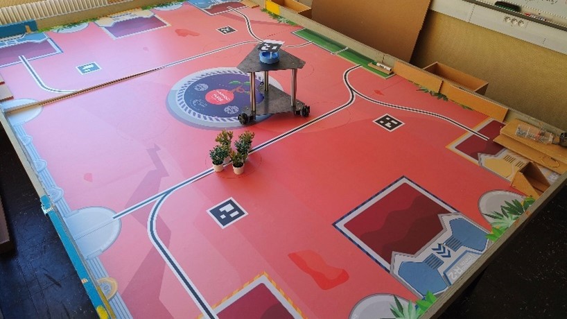 Robot sur le plateau de jeu